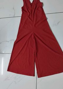 Red Wide-Leg Jumpsuit