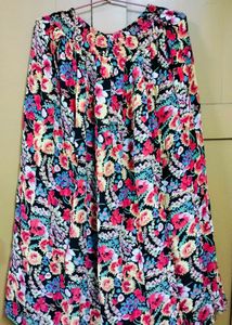 Black Floral Flowy Skirts (Set of 2)