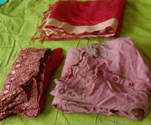 Pink And Red Kurtha Sets