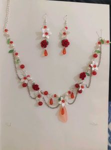 Fairy Tale Flower Necklace &amp; Earrings Set