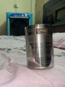 Rishabh Gold Stainless Steel Glasses 3peice Set