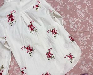 Embroidered White Shirt