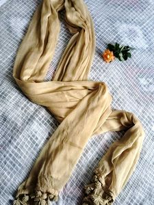 (Unused) Beige Tassel Dupatta 🌟