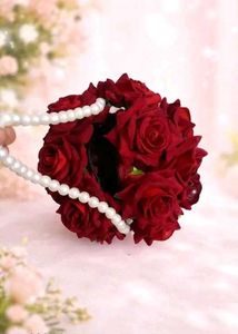 Red Rose Pearl Handle Clutch