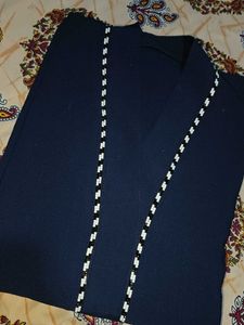 Neavy Blue Abaya/Burkha with White Trim