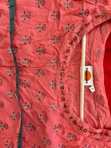Pink Printed Anarkali Kurta