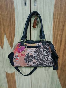 Desigual Vibrant Floral Print Satchel Bag