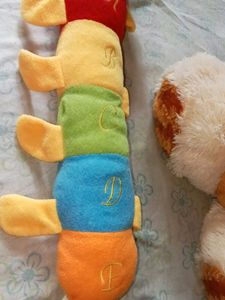 Cute Teddy Bear and Caterpillar Plush Toy Set