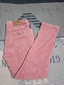 Pink armani straight jeans