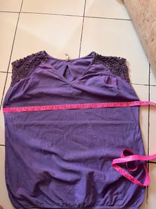 Purple Crochet Shoulder Top