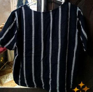 Striped Button-Up Crop Top