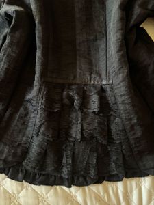 Black Ruffled Blazer Jacket