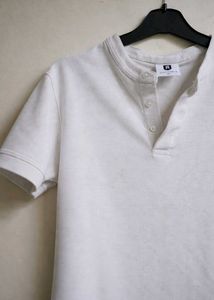 Men's Cream Henley T-Shirt