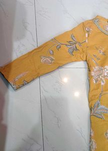 Mustard Yellow Floral Kurta Set