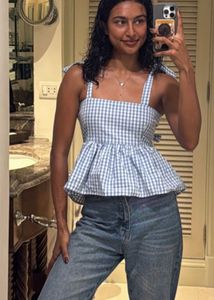 Blue  strap Top