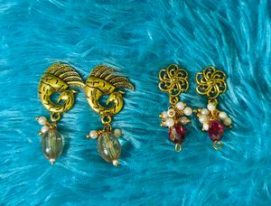 Peacock Design Drop Earrings