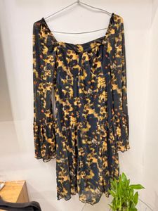 Shein Chic Printed Long Sleeve Mini Dress