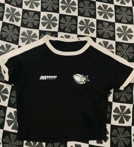 Black &amp; White Cropped T-Shirt
