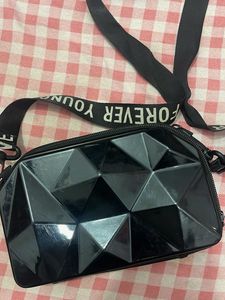 Geometric Black Crossbody Bag