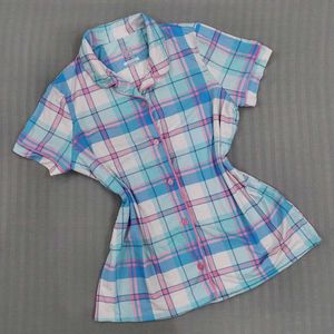 Y2K Plaid Button-Up Shirt