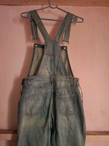 Distressed Denim Overalls