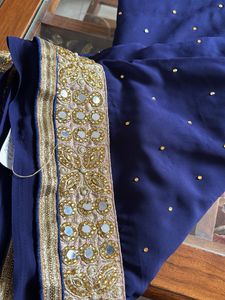 Embellished Royal Blue Saree