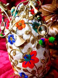 Floral Embroidered Potli Bag
