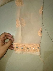 Elegant Peach Embellished Kurta Set