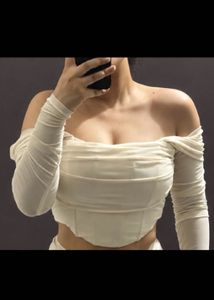 Off-Shoulder Ruched Crop Top