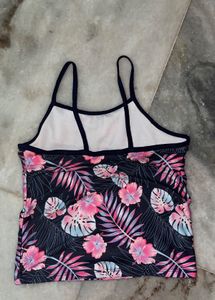 Tropical Print Bikini Top