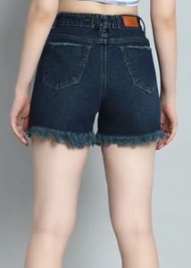 Stylish Yellow Top &amp; Black Denim Shorts