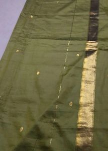 Elegant Green Saree with Gold Border