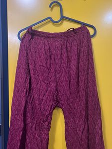 Elegant Maroon Textured Palazzos
