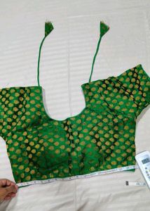 Elegant Green Brocade Blouse