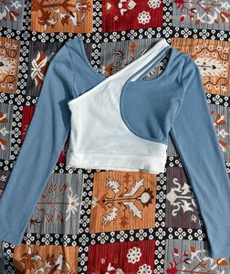 Littlebox Blue &amp; White Top