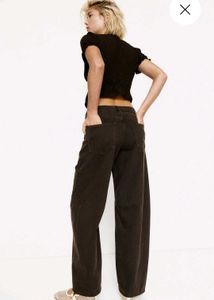 Brown Tie-Front Crop Top