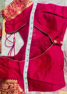 Pink Green Silk Saree-Blouse