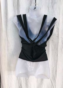 Chic Black Ruched Mesh Tank Top