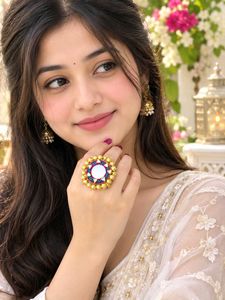 Handmade Mirror Work Ethnic Ring