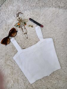 Chic White Button-Up Knit Top