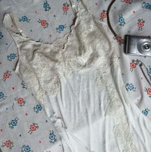 Vintage Lace Trim Slip Dress