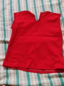 Cute Red Top with Fashion &amp; Flowers Print
