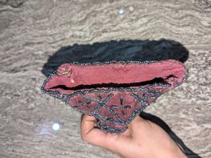 Beaded Maroon Velvet Potli