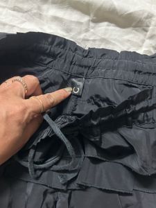 Black Ruffled Mini Skirt