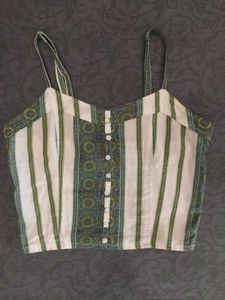 Striped Sleeveless Crop Top