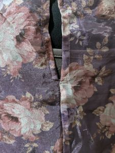 Sheer Floral Puff Sleeve Top