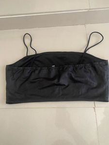 Satin Spaghetti Strap Crop Top
