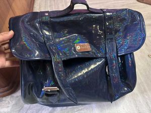 Shiny Blue Satchel Bag