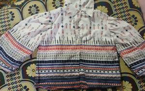 Boho Print Button-Up Shirt