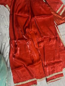 Elegant Orange Kurta Set with Dupatta